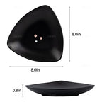 AUEAR, A5 Melamine Trinket Dish Decorative Jewelry Tray Ring Holder Organizer for Keys Food Safe Dishware Black (Triangle)