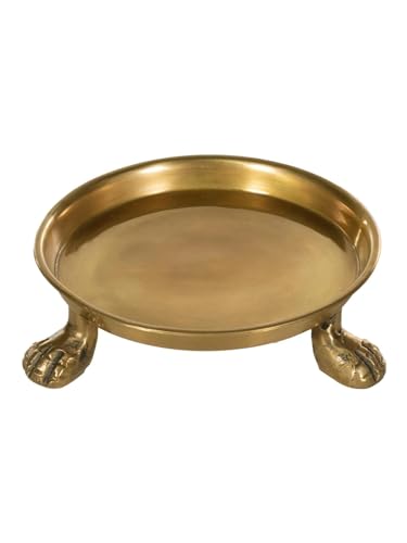 Round Clawfoot Dish — by Alice Lane Home Collection — Gold — for Home Decor, Candles, Jewelry, Perfume, Cosmetics, and Coffee Table — Size Small - size: 4.5"