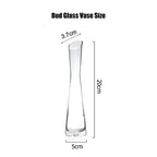 Hand-Made Blown Art Bud Glass Vase Clear Small Glass Vase Glass Flower Vase Heavy Base Single Stem Flower Drop Vase for Flower and Office Bud Home Wedding Decor (Oblique Mouth)