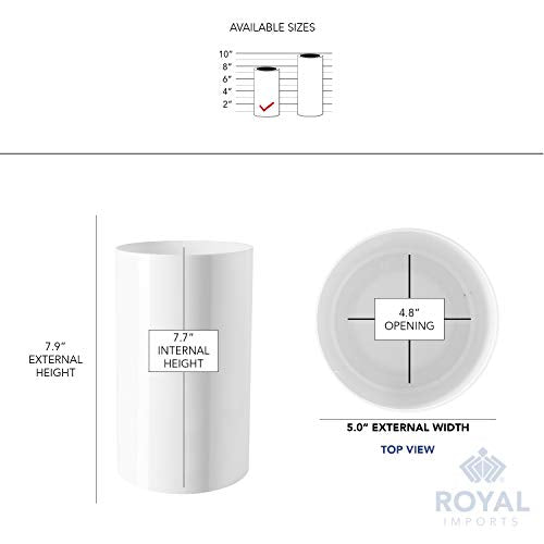 Royal Imports Flower Acrylic Vases Cylinders - Decorative Centerpiece Display for Home or Wedding - Non Breakable Plastic, 5X8 - White - size: 5"x8"