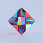 CMY Cubes The Aether (50mm) - Cyan, Magenta & Yellow Polyhedron - Subtractive Color Mixing Optical Octahedron - Teaches Subtractive Color Mixing - Educational, Physics & Kinetic Art Desk Object
