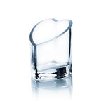 WGVI Clear Glass Heart Tea Light Votive Candle Holder, Width 3", Height 4", Clear Small Slant Cut Heart Glass Candleholders, Tiny Container, Valentine Gift, Tabletop Décor, 1 Piece - size: Clear Heart 4"H
