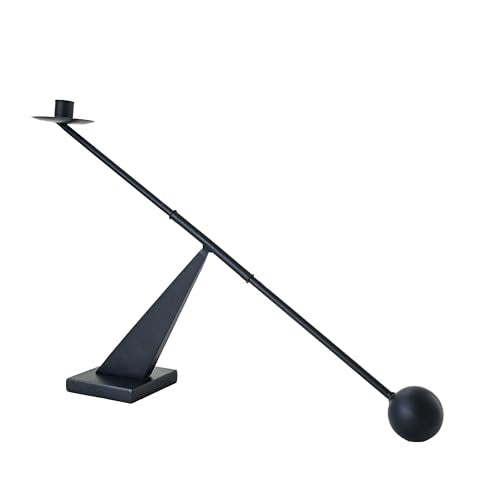 Black Metal Modern Candle Holder Candlestick Holders Decorative Candle Stand, Tapered Candle Holders Home Decoration 19 inch