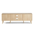 TV Stand for TVs up to 60 Inch, Modern Entertainment Center with Storage, Media Console Table with 2 Cabinets & Shelves, Wooden TV Stand for Living Room Bedroom, Natural - color: Natural