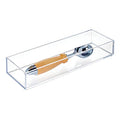 iDesign Clarity Plastic Drawer Organizer, Storage Container for Silverware, Utensils, Kitchen Gadgets in Pantry, Cabinets, Countertops, 4" x 12" x 2" - Clear - color: Clear, style: Pack of 1