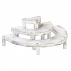 MyGift 3 Tier Wooden Display Riser Stand, Cupcake Stand & Perfume Organizer, Rustic Whitewashed Tiered Display Shelf for Desserts, Nail Polish, Makeup, Plants & Collectibles - color: Whitewashed