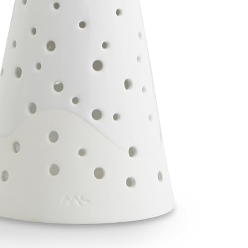 Kahler Nobili Tealight Candle Holder High, Snow White, 10" H, Designed by Bache & Bendix Becker, Gift Box Included