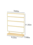 Julysky Earring Holder Organizer, Earring Stand, 4 Layers, Golden - color: Golden, size: 4 Layers
