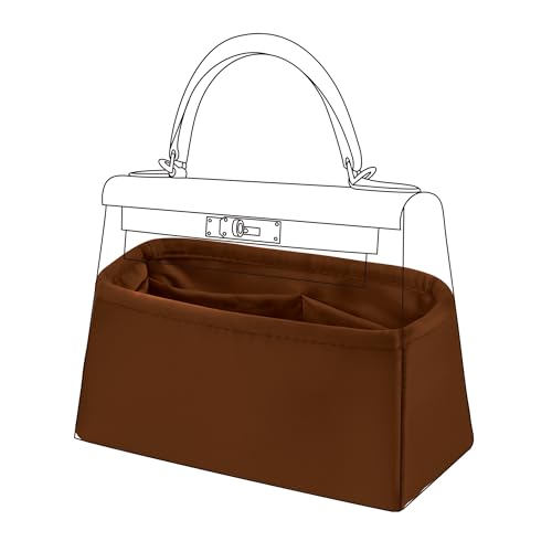 DGAZ Bag Organizer Insert For Kelly pochette/mini II /20/25/28/32/35/40 Bags, Silk Purse Organizer, Simplicity Handbag & Tote Organizer(Gold,KL20) - color: Gold, size: KL20