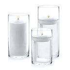 Enova Floral Clear Glass Cylinder Vase 5 x 8 Inches, Clear Flower Vases, Pillar Candle Hurricane Floating Candle Holder Vase, Glass Flower Vase for Wedding Centerpieces, Home Office décor (1 Piece) - size: 5W X 8H