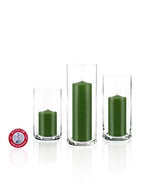 yummi Set of 12 Slim Pillars and Cylinder Vases - Green Tea - color: Green Tea