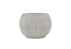 Creative Co-Op Distressed Cream Terracotta Planter with Fluted Texture