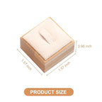 2Pcs Bamboo Ring Display Stand Velvet Jewelry Holder Props Single Rings Displays Box for Finger Jewelry Storage Wood Ring Holders Organizer for Showcase Countertop Drawer