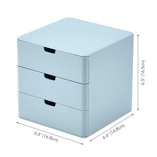 3-Drawer Vanity Organizer, Compact Storage Organization Drawers Blue - color: Blue