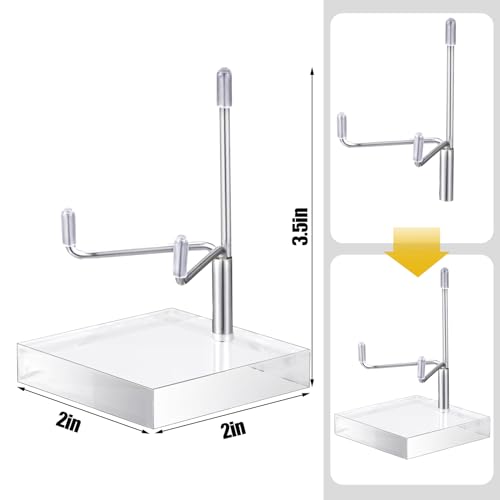 Kigley 8 Pcs Adjustable Metal Arm Display Stand Crystal Holder Easel Display with Acrylic Base Easel Rock Mineral Stand for Geodes Mineral Agate Collection(Silver,2 x 2 x 3.5 Inch) - color: Silver, size: 2 x 2 x 3.5 Inch