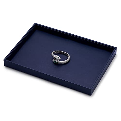 Oirlv Elegant Blue Jewelry Display Tray Stackable Jewelry Trays Jewelry Drawer Organizer Rings Earrings Necklace Storage - color: Blue, size: Flat Tray