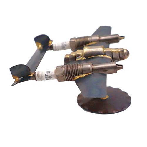 P-38 Lightning Collectible Handmade Metal Art Figurine, Desk Accessories, Trophy, Boss Gift, Home Office Décor, Aircraft - style: P-38 Lightning