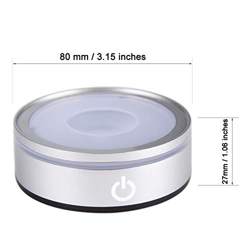 IFOLAINA LED Light Base Lighted Display Stand for Crystal Ball Glass Art Tumbler RGB Multicolor Lighting Round Pedestal USB Battery Operated - Sphere Stand - size: Concave