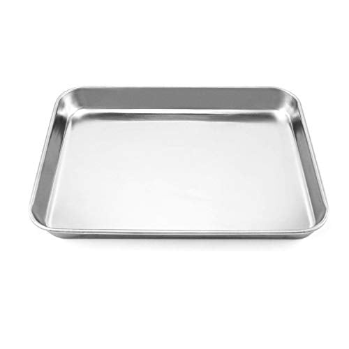 QWORK QWORK Stainless Steel Instrument Tray, Utility Tray Tool Organizer Trays for Lab Instruments, 10 1/4 x 7 7/8 x 1 5/16 inch, 1 Pack - color: 1 Pack, size: 10 1/4" x 7 7/8" x 1"