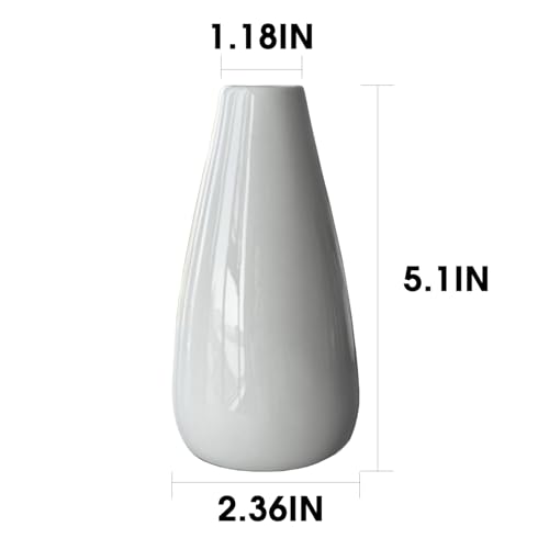 Modern White Ceramic Vase Set of 16 for Living Room Bedroom 5.1'' Minimalist Fresh Flower Vases for Home Decor Office Fireplace Centerpieces Nordic Style Gift for Fake Plant 16 Pack - color: 16 Pack White - Style 2 Large