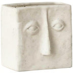 WENSHUO Abstract Square Face Pen Holder, Modern and Minimalistic Desk Accessories (Crème) - color: Crème
