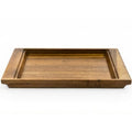 PANDAWOOD Wood Serving Tray - Large Acacia Wooden Tray for Coffee Table Ottoman - Ottoman Tray Decor - Rectangle Wood Tray for Kitchen Counter 15.7"x11"