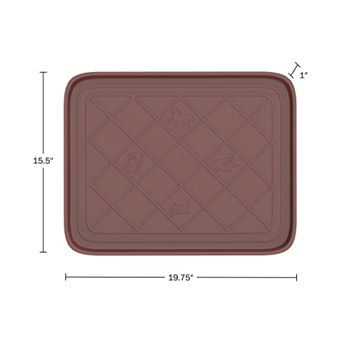 All Weather Boot Tray - Small Water Resistant Plastic Utility Shoe Mat for Indoor and Outdoor Use in All Seasons by Stalwart (Brown) - color: Brown