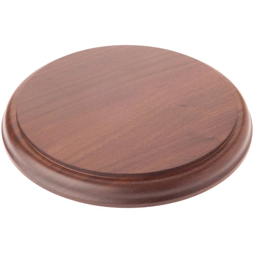 Plymor Solid Walnut Round Wood Display Base with Ogee Edge, 7.5" W x 7.5" D x 0.75" H - size: 7.5" x 7.5" x 0.75"