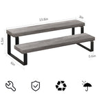 YINMIT Wooden Display Riser Stand, Tiered Perfume and Cologne Organizer Stand, 2 Tier Spice Rack Organizer, Rustic Display Shelf for Candles (2 Tier,2Pack,Grey) - color: 2 Tier,2Pack,Grey