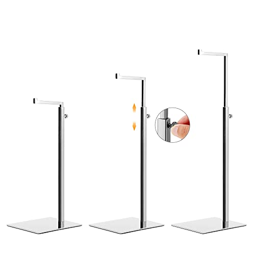 2 Pack Handbag Display Stands, Silver Purse Holder Display Stands, Adjustable Height Stainless Steel Hanger Rack for Retail Closet Vendors Display Luxury Bag Handbags Jewelry (RCS 50% Recycled Post-consumer Metal) - color: Silver