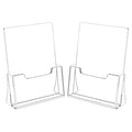 HIIMIEI Brochure Holder 8.5 x 11 inches, Acrylic Flyer Holder with 2 Pack, Plastic Stands for Displaying Magazines, Pamphlets, Literature, Brochures, Booklets, Menu - size: 8.5''x11''