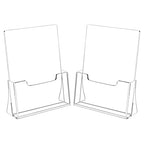 HIIMIEI Brochure Holder 8.5 x 11 inches, Acrylic Flyer Holder with 2 Pack, Plastic Stands for Displaying Magazines, Pamphlets, Literature, Brochures, Booklets, Menu - size: 8.5''x11''
