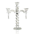 allgala Candle Holder, 3-Arm Crystal Candelabra Taper Candlestick Candle Holder Centerpiece for Home Wedding Event and Party Festival - size: 3 Arm