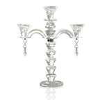 allgala Candle Holder, 3-Arm Crystal Candelabra Taper Candlestick Candle Holder Centerpiece for Home Wedding Event and Party Festival - size: 3 Arm