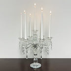 allgala Crystal Candle Holder - 7-Arm 14 Inch Crystal Taper Candlestick Candelabra - Centerpiece for Home Wedding Event and Party Festival - size: 7 Arm