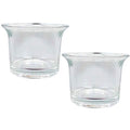 2Pcs Round Clear Glass Cups Votive Candles Cup Holder Empty Small Cup for DIY Candles Aromatherapy Making, Birthday Party, Wedding Decorations and Dinner Centerpieces, 64 x 45MM