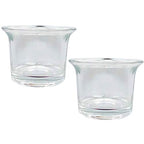 2Pcs Round Clear Glass Cups Votive Candles Cup Holder Empty Small Cup for DIY Candles Aromatherapy Making, Birthday Party, Wedding Decorations and Dinner Centerpieces, 64 x 45MM