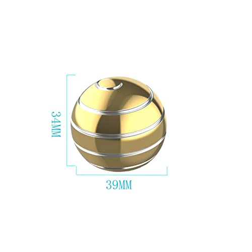 Kinetic Desk Toy Ball, 1.54'' Kinetic Desktop Spinning Toys, Optical Illusion Fidget Toys Gadgets for Adults Office Anxiety, ADHD (39MM, Gold-A) - color: Gold-a