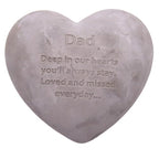 Wowser Heart Shaped Memorial Stone, Sympathy Gift, Remembrance Garden Accent, 6 Inches (Dad)