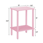 TUTOTAK End Table, Side Table, Nightstand, 2-Tier Storage Shelf, Sofa Side Table for Small Space, Living Room, Bed Room Pink TB01BP034 - color: Pink
