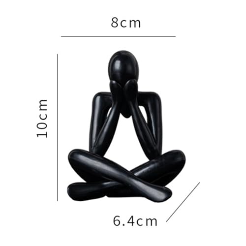 Fenteer Thinker Desktop Figurine Abstract Sculpture Minimalist Ornament Creative Hollow Design Made of Sturdy Pp Suitable for Living Room Office Bookshelf