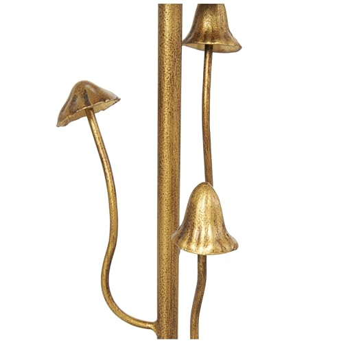 Deco 79 Metal Abstract Decorative Candle Holder Mushroom Inspired Candle Stand, Set of 2 Candlestick Holder 10", 7" H, Gold