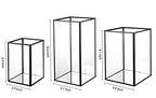 PHOSPHOR Hurricane Glass Candle Holder Set of 3 Pieces Black Hurricane Candleholders for Wedding Party Holiday Birthday Home Decor Lanter