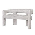 Jofran Gwen Modern Luxury Jacquard Fabric Upholstered Hallway Bedroom Sculpture Bench, 49" W X 22" D X 29.5" H, Gray - color: Grey