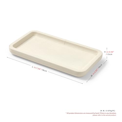 Microfiber Jewelry Display Flat Tray for Rings Earrings Necklace Bracelet, Jewelry Photograph Display Catchall Organizer Tray Dish(S,Beige) - color: Beige, size: 18 * 10 * 1.5cm