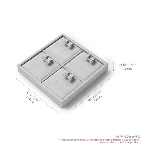 Oirlv Microfiber 4 Slots Jewelry Earring Display Tray Modular Customizable Jewelry Tray - style: P13502