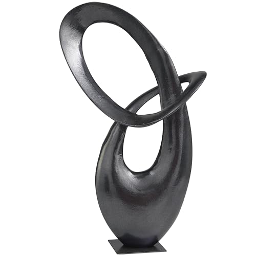 Deco 79 Aluminum Metal Abstract Decorative Sculpture Home Decor Statue, Accent Figurine 9" x 6" x 17", Dark Gray - color: Dark Gray, size: 9" x 6" x 17"