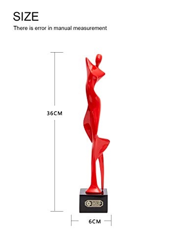 Yoga Woman Statue Figurine Lady Sculpture Home Gift Modern Decor Art for Bedroom Living Room Red 13.8 Inch - color: Red, size: Medium