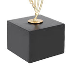 Modern Metal Sculpture, Iron Luxury Abstract Art Statue Decorative Table Centerpiece Ornament for Living Room Office Gold (Black Base)