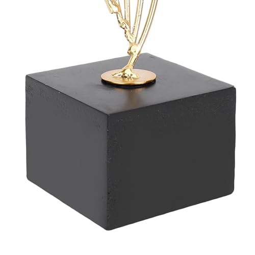 Modern Metal Sculpture, Iron Luxury Abstract Art Statue Decorative Table Centerpiece Ornament for Living Room Office Gold (Black Base)